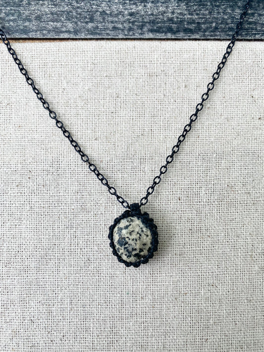 Dainty tumbled river rock necklace