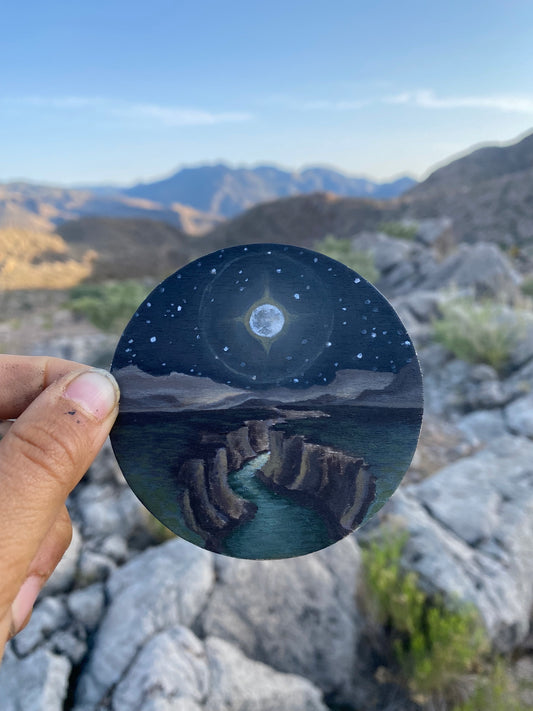 “Full moon and the Virgin River” Original Painting
