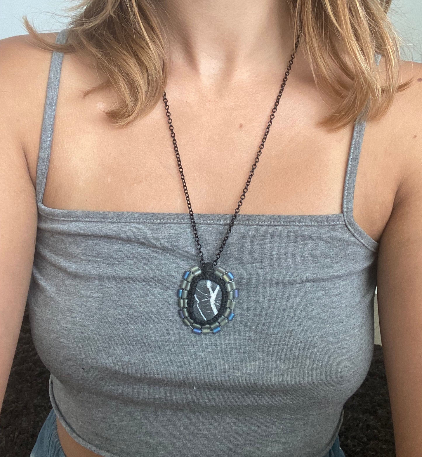Beaded Stone Necklace