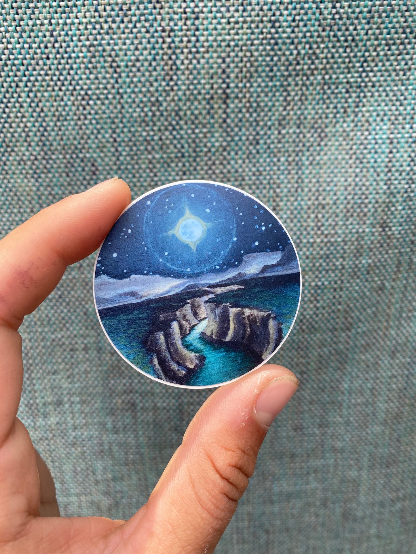 “Full moon and the Virgin River” Sticker